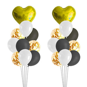 Heart Chrome and Glitter Balloons - 18 Pieces - 18 Inches