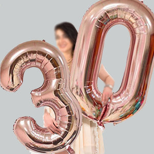 Birthday Number Balloons - Red Green Pink Blue - 32 Inches/ 40 Inches