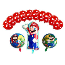Super Mario Party Balloons - Red Blue - 13 Pieces - 18 Inches