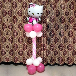 Minnie & Hello Kitty Birthday Balloon Stand - 32 Pieces - 12 Inches
