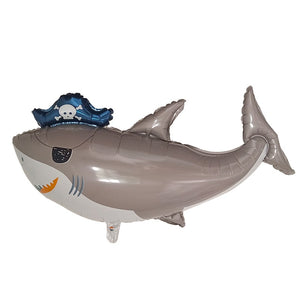 Pirate Shark Birthday Balloon - Mixed Colors - Birthday Party - 1pc - 12 Inches